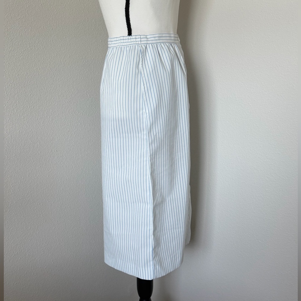 Vintage Blue and White Striped Midi Skirt - Picture 3 of 7